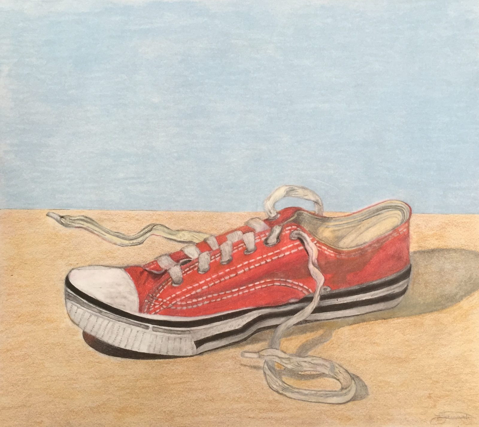 Hannah - Sneaker in colored pencil