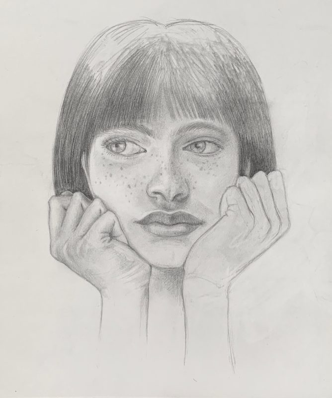 Unfinished Woman Series: Hands - pencil 12 x 10" unframed